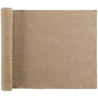 Macosa Home Tischläufer Jute natur braun Tischdecke 140x35 cm, Juteläufer Tafelläufer modern