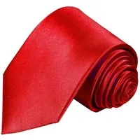 Paul Malone Krawatte Herren Seidenkrawatte Schlips modern uni satin Breit (8cm), rot 908