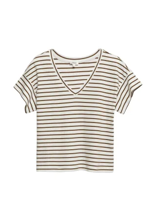 s.Oliver - T-Shirt braun/creme - Gr. - 44