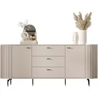 Compleo Kommode 190 cm breit, Kommode mit 3 Schubladen und zwei Türen MODERNO
