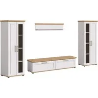 Home affaire Wohnwand Cosenza, (Set, 4-St), Cosenza, Breite: 336 cm, 2xVitrine, Lowboard, Wandboard