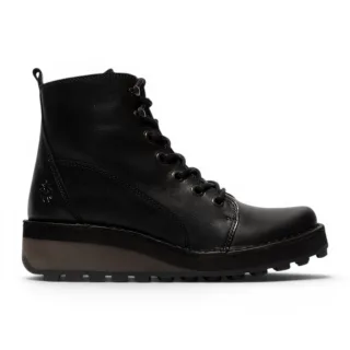 Fly London Damen Schwarze Schnürstiefel mit Schnürung – HAZI147