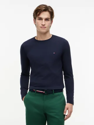 STRETCH SLIM FIT LONG SLEEVE TEE Navy Blue - Gr. - XL