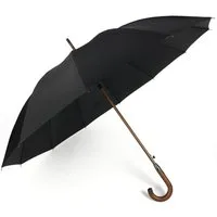 Gravidus Stockregenschirm Stockschirm Automatik sturmsicher Holzgriff schwarz 118 cm
