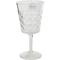 Decoris season decorations Weinglas, Kunststoff, Weinglas 18cm Kunststoff gemustert Transparent