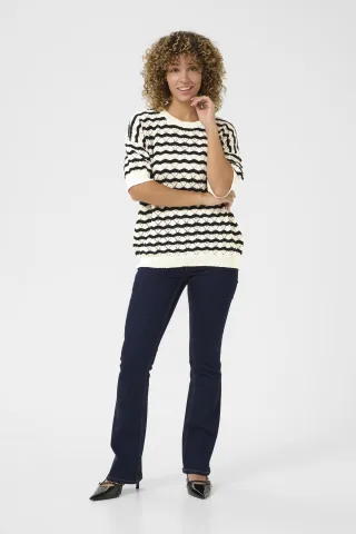 Strickpullover Straight fit black offwhite