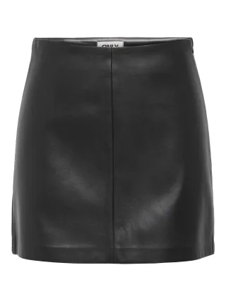 ONLY - ONLNIELLA HW FAUX LEA SKIRT CC PNT NOOS Black - Gr. - S