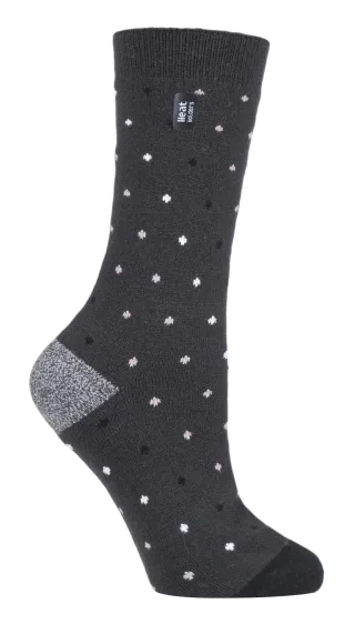 Heat Holders Damen Ultra Lite Thermo-Socken mit gebürstetem Innengarn, Anthrazitflecken (Beere)