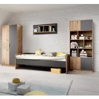 Begabino Jugendzimmer-Set Karla Kleiderschrank, Schreibtisch, Hängeregal, Standregal, (Set, 4-tlg), wahlw. mit Bett, anstelle des Tisches bestellbar, Artikelnr. 20676915