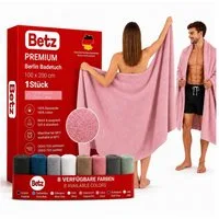 Betz Badetuch Berlin Größe 100 x 200 cm Saunatuch & Strandtuch 360 g/m², 100% Baumwolle (1 Stück, 1-St), saugstark & weich – großes Handtuch mit Aufhänger – Serie Berlin