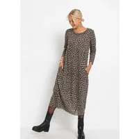 bonprix Shirtkleid für Alltag, aus Polyester und Baumwolle, mit O-Shape, in Ballonform