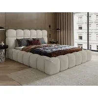 wonello Polsterbett Mira XL (das Original), Bett mit Bettkasten und Lattenrost – eleganter Boucle-Stoff