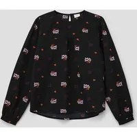 s.Oliver Langarmbluse Bluse Bluse mit Crêpestruktur
