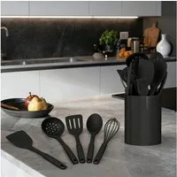 OKWISH Kochbesteck-Set 12er Küchenhelfer Set Kochgeschirr Küchenutensilien (Gesund Silikon Kochset Antihaft Hitzebeständig mit Utensilienhalter, 12-tlg., Silikonspatel, Utensilien-Set, Kochutensilien, Silikon, einteilig), Kochzubehör für kochen und b