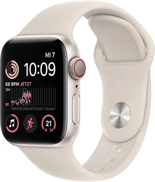 Apple Watch SE 2 (2022) [GPS + Cellular inkl. Sportarmband polarstern] 40mm Aluminiumgehäuse polarstern