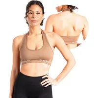 Smilodox Sport-BH Azura, Seamless Sport Top Rückenfrei Starker Halt Fitness Alltag Scrunch Bra ohne Bügel Atmungsaktiv Yoga Gym Bustier Schriftzug