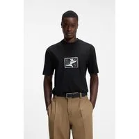 HUGO T-Shirt Darise Reine Baumwolle, Relaxed Fit, HUGO-Print