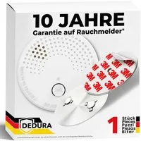 dedura Rauchmelder (Set inkl. Magnethalter mit 10 Jahre Garantie BSI Zertifiziert EN14604)