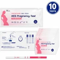 Safecare Bio-Tech Schwangerschaftstest Früh Schwangerschaftests SST - 99% Ergebnisse in 3-5 Minuten, Teststreifen, 10-tlg., Schnelles Ergebnis, einfache Handhabung, hohe Genauigkeit
