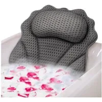 Refined Living Badewannenkissen Ergonomisches Badekissen mit 4D-Air-Mesh & 6 Saugnäpfen,Spa Badekissen, Luxus Badewannenkissen mit Aufhängehaken, 4D Air Mesh Badekissen, Kopfkissen Badewanne, Badewannenzubehör, Nackenkissen Badewanne, mit Nacken- und