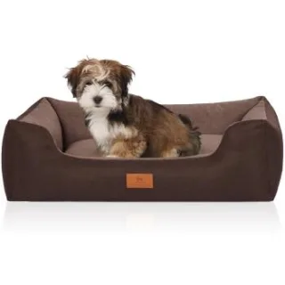 Knuffelwuff Hundebett Luke aus Velours mit feinem Handwebcharakter