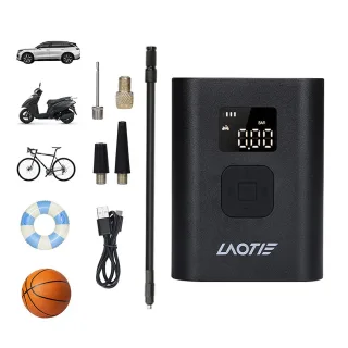 LAOTIE Q7 Mini Electric Bike Air Pump 150PSI 4000mAh Type-C Rechargeable LED Digital Gauge High Pressure Display Portabl