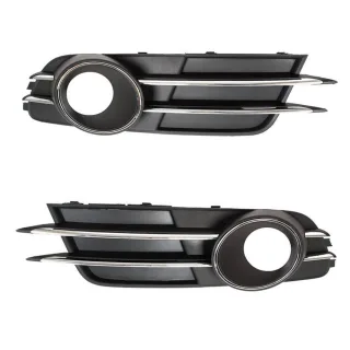 Stoßstange Gitter Nebelscheinwerfer CHROM LINKS + RECHTS für Audi A6 4G C7 11-14