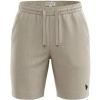 U.S. Polo Assn. Shorts Freizeithose Linen (Materialmix) kurz beige Herren