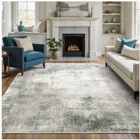 GENIMO Teppich Vintage Boho Teppich Küche Waschbar Schlafzimmer, Wohnzimmer, rechteckig, 240×300cm, grau