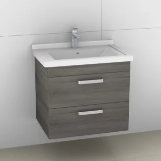 Artiqua 411 Waschtischunterschrank für Starck 3 030470 Graphit Struktur quer, 411-WU2L-D03-7098-401 411-WU2L-D03-7098-401