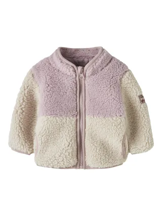 NAME IT - NBFMACEY TEDDY JACKET BLOCK Violet Ice - Gr. - 68