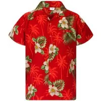 King Kameha Hawaiihemd "Small Flower" Funky Hawaii-Hemd Herren Kurzarm Fronttasche Sommerhemd
