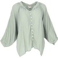 Guru-Shop Longbluse Luftige Boho Bluse, Oversize Hemdbluse,..