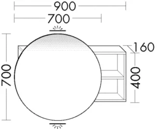Burgbad Spiegelschrank Coco Melamin 700x900x160 Eiche Dekor Flanelle, SPRM090LF3948 SPRM090LF3948