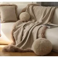 Wohndecke Sofadecke Tagesdecke Überwurfdecke Wolldecke Luxus 100 % Merinowolle, LIRA Deko, Kuscheldecke, Plaid, Luxusdecke, Felldecke - hochwertig & dekorativ