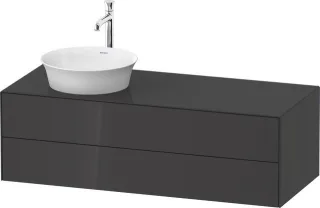 Duravit White Tulip Konsolenwaschtischunterbau wandhängend Graphit Hochglanz 1300x550x408 mm - WT498 WT4987LH1H10010
