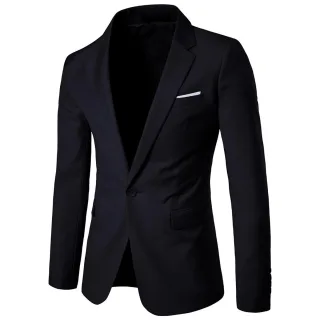 Schwarzer Freizeitblazer Slim Fit Businessblazer