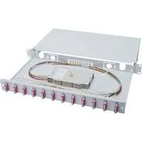 LWL Spleißbox, 1HE, bestückt, 12x SC DX, OM4
