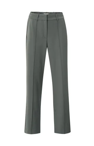 Yaya - Weite Hose mit Ziernähten und Schlitz grau - Gr. - 42