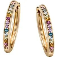 Firetti Paar Creolen Schmuck Geschenk Silber 925 Ohrschmuck Ohrringe Regenbogen, mit Topas (behandelt), Amethyst, Citrin, Peridot, Rhodolith, Topas