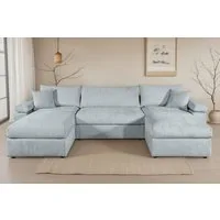 OTTO home Wohnlandschaft Cosy U-Form, B: 309 cm, XXL-Wohnlandschaft mit Federkern, 2 Zierkissen, Mega-Sofa, Cord oder Struktur weich, Kaltschaumauflage