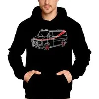 coole-fun-t-shirts Hoodie A-TEAM Van Bus Hoodie Sweatshirt mit Kapuze Schwarz