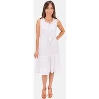 Seasons of April Blusenkleid BUKI MUSSELIN Ärmelloses Damen Musselin Kleid Damenkleid mit Tasseln in Trendfarben