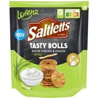 LORENZ Knabberei, Lorenz Saltletts Tasty Rolls Sour Cream and Onion Style Packung 130g