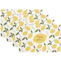 Levandeo® Platzset, 4er Set Platzsets Zitrone 45x30cm Abwaschbare Sommer Tischsets Küche