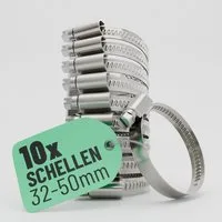 greate. Schlauchschelle 10x Schlauchschellen Edelstahl 32-50 mm - Einstellbare Schlauchschelle, (10-St)
