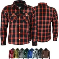BULLDT Motorradjacke BLD1201 (mit 4 CE-Protektoren) BULLDT Herren Motorradhemd Holzfäller-Look Hemd