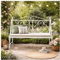 HTI-Living Gartenbank Solea Eisen Weiß (1 Stück, 1-St., 1 Gartenbank)