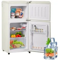 Merax Table Top Kühlschrank BCD-86, 87 cm hoch, 42 cm breit, Retro Gefrier/Kühl