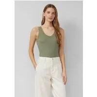 s.Oliver Muscleshirt T-Shirt Geripptes Tanktop mit Spitze